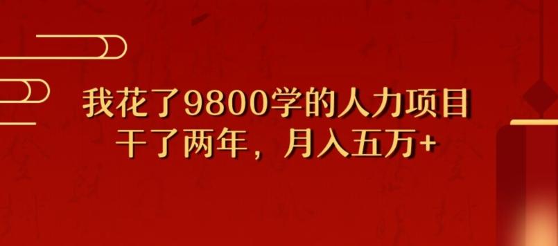 我花了9800学习，干了两年赚了70万的人力项目-985网创
