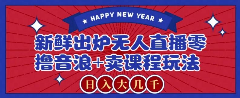 2024最新无人直播零撸音浪+卖课程玩法，日入大几千不是梦【揭秘】-985网创