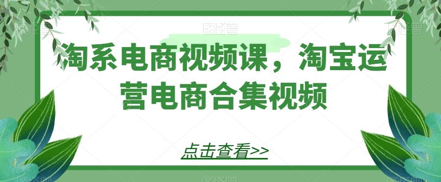 淘系电商视频课，淘宝运营电商合集视频-985网创