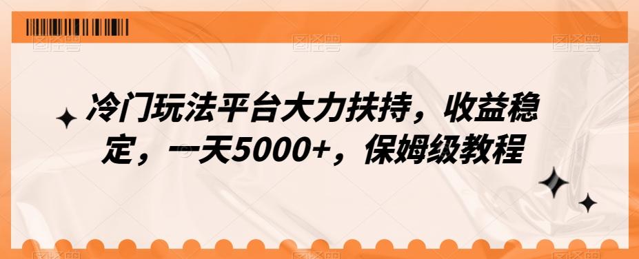 冷门玩法平台大力扶持，收益稳定，一天5000+，保姆级教程（附抖音7天起号法）-985网创