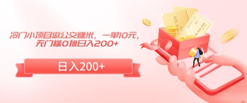 冷门小项目做公交赚米，一单10元，无门槛0撸日入200+【揭秘】-985网创