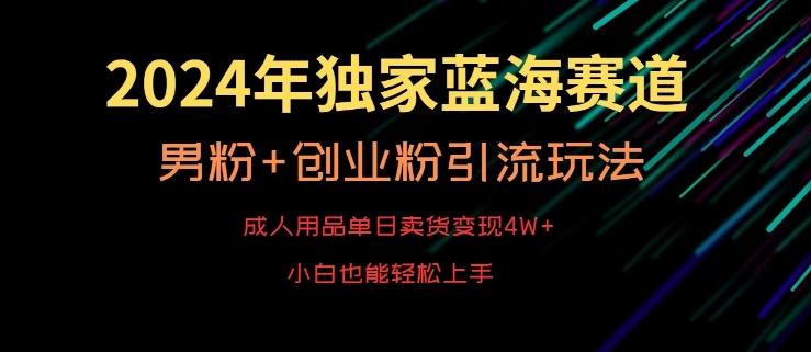 2024年独家蓝海赛道，成人用品单日卖货变现4W+，男粉+创业粉引流玩法，不愁搞不到流量【揭秘】-985网创