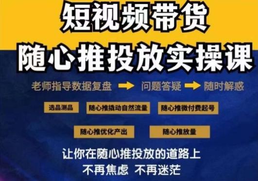 2024好物分享随心推投放实操课，随心推撬动自然流量/微付费起号/优化产出-985网创