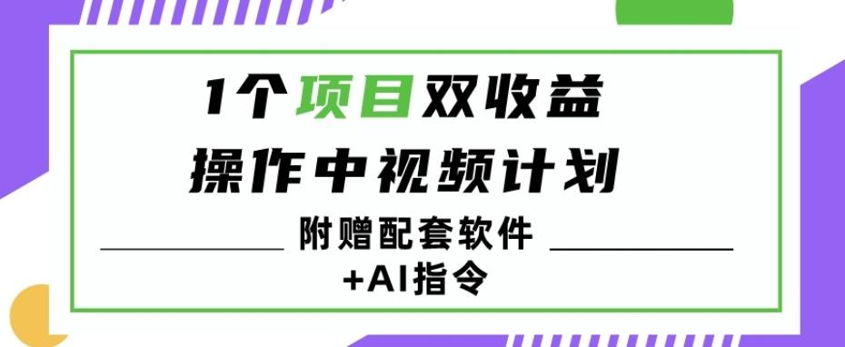 1个项目双收益？操作中视频计划1天最高3100+收益？（附赠配套软件+AI指令）-985网创