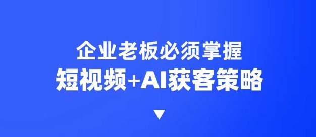 企业短视频AI获客霸屏流量课，6步短视频+AI突围法，3大霸屏抢客策略-985网创