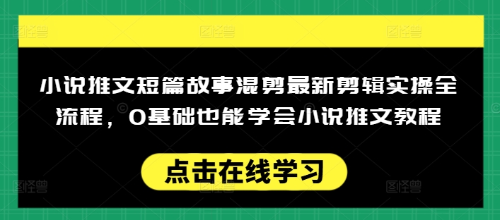 小说推文短篇故事混剪最新剪辑实操全流程，0基础也能学会小说推文教程，肯干多发日入多张-985网创