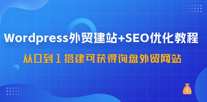 WordPress外贸建站+SEO优化教程，从0到1搭建可获得询盘外贸网站(57节课)-985网创