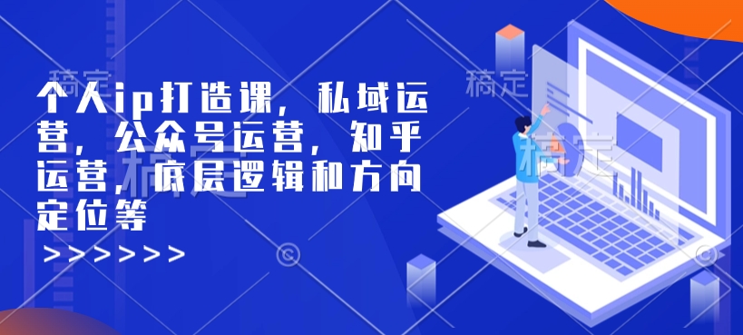 个人ip打造课，私域运营，公众号运营，知乎运营，底层逻辑和方向定位等-985网创