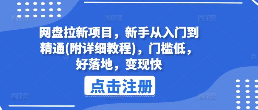 网盘拉新项目，新手从入门到精通(附详细教程)，门槛低，好落地，变现快-985网创