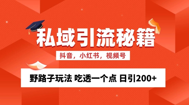 私域流量的精准化获客方法 野路子玩法 吃透一个点 日引200+ 【揭秘】-985网创