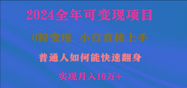 2024全年可变现项目，一天收益至少2000+，小白上手快，普通人就要利用互...-985网创