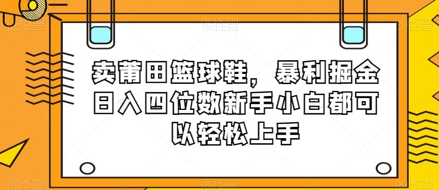 卖莆田篮球鞋，暴利掘金日入四位数新手小白都可以轻松上手【揭秘】-985网创