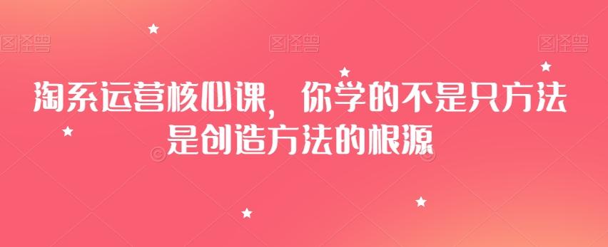 淘系运营核心课，你学的不是只方法是创造方法的根源-985网创