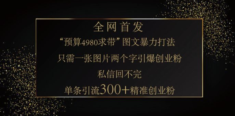 小红书神奇图片引流法，只需一张图，就能单条笔记凭借此方法，轻松引流 300 + 精准创业粉-985网创