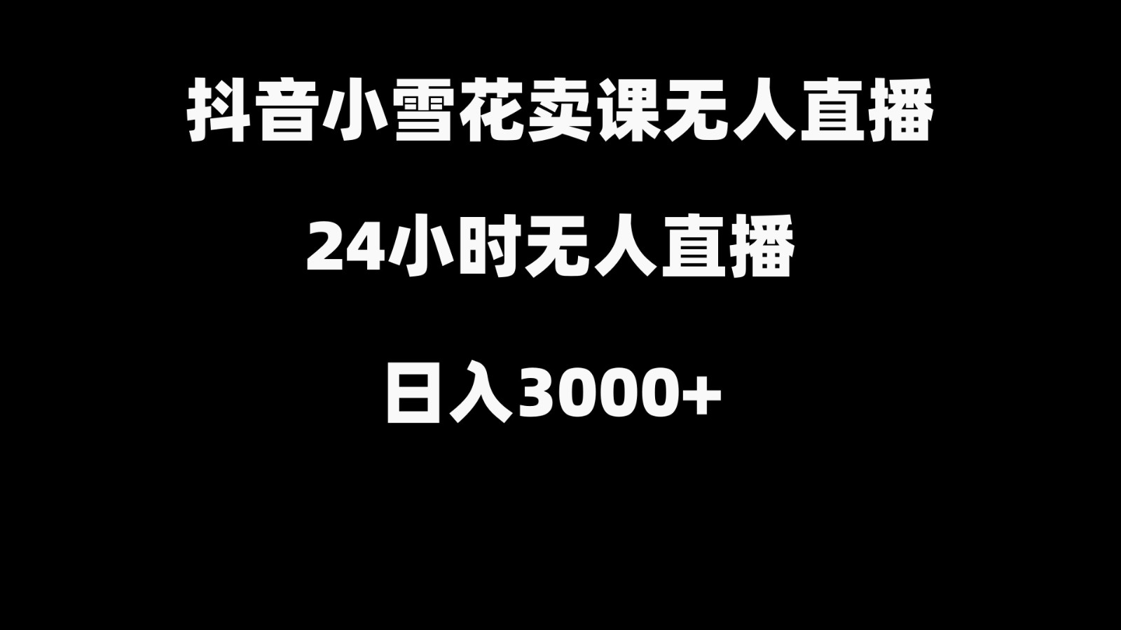 抖音小雪花卖缝补收纳教学视频课程，无人直播日入3000+-985网创
