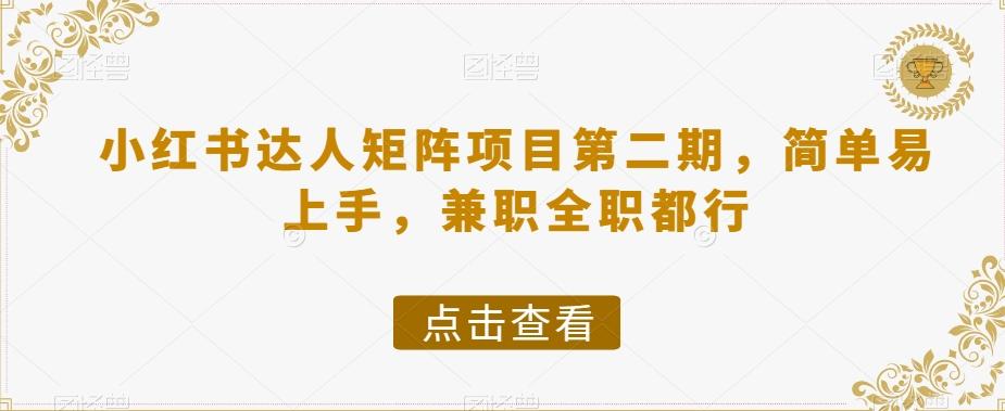 小红书达人矩阵项目第二期，简单易上手，兼职全职都行-985网创