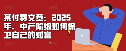 某付费文章：2025年，中产阶级如何保卫自己的财富-985网创