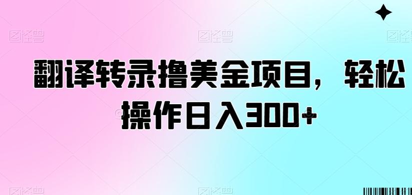 翻译转录撸美金项目，轻松操作日入300+【揭秘】-985网创