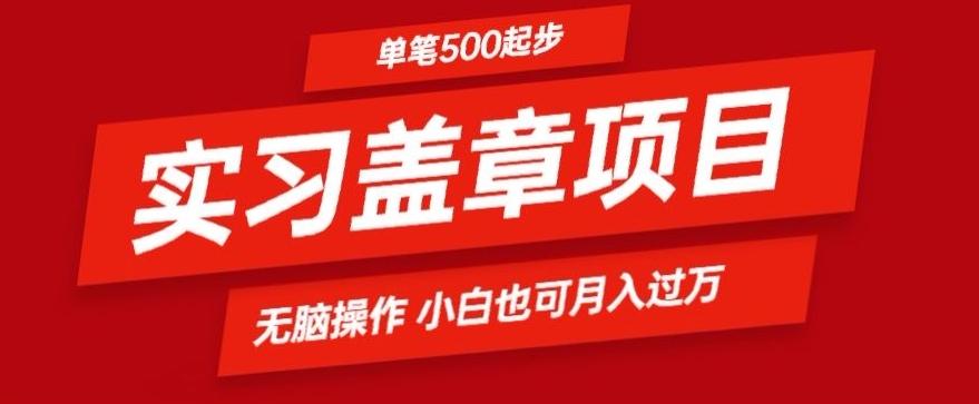 实习代盖章项目一单500起普通人可落地项目小白也可轻易上手-985网创