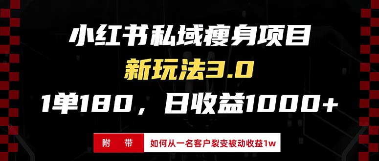 小红书瘦身项目3.0模式，新手小白日赚收益1000+(附从一名客户裂变收益...-985网创