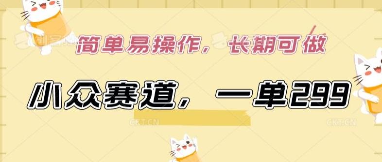 小众赛道，一单299.简单易操作，长期可做【揭秘】-985网创