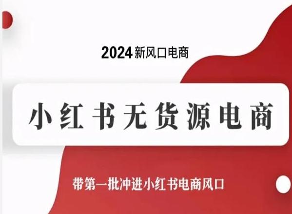 2024新风口电商，小红书无货源电商，带第一批冲进小红书电商风口-985网创