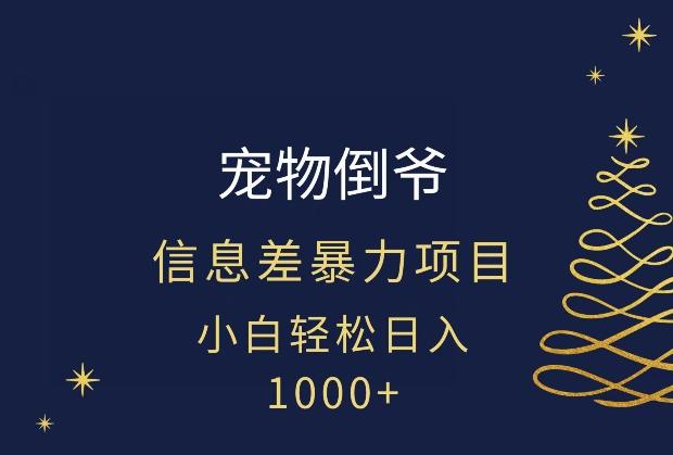 宠物倒爷，暴利的信息差项目，足不出户就有客户，年轻人都喜欢宠物！-985网创