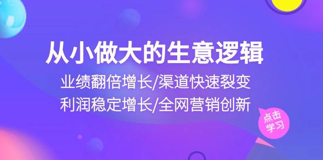 从小做大生意逻辑：业绩翻倍增长/渠道快速裂变/利润稳定增长/全网营销创新-985网创