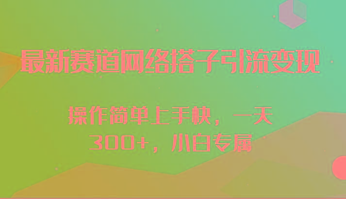 最新赛道网络搭子引流变现!!操作简单上手快，一天300+，小白专属-985网创