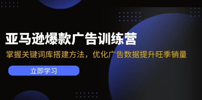 亚马逊爆款广告训练营：掌握关键词库搭建方法，优化广告数据提升旺季销量-985网创
