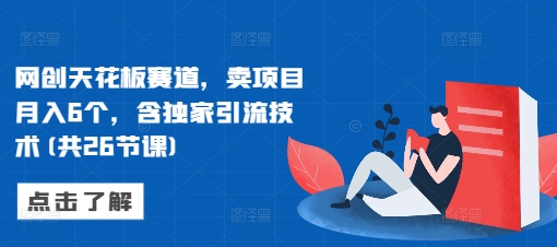 网创天花板赛道，卖项目月入6个，含独家引流技术(共26节课)-985网创