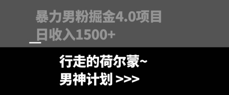 暴力男粉掘金4.0项目不违规不封号无脑复制单人操作日入1000+-985网创