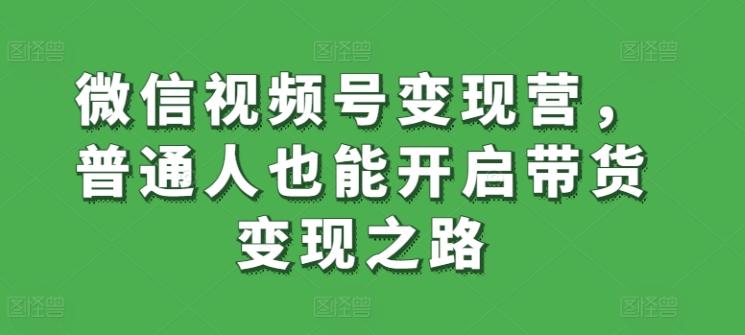 微信视频号变现营，普通人也能开启带货变现之路-985网创