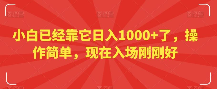 小白已经靠它日入1000+了，操作简单，现在入场刚刚好【揭秘】-985网创