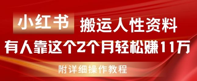 小红书搬运人性资料，有人靠这个2个月轻松赚11w，附教程【揭秘】-985网创