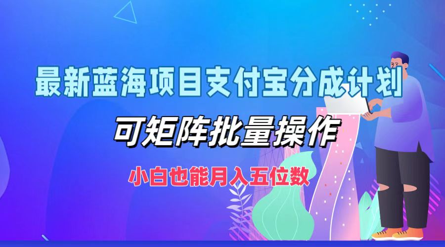 最新蓝海项目支付宝分成计划，可矩阵批量操作，小白也能月入五位数-985网创