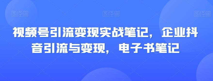 视频号引流变现实战笔记，企业抖音引流与变现，电子书笔记-985网创