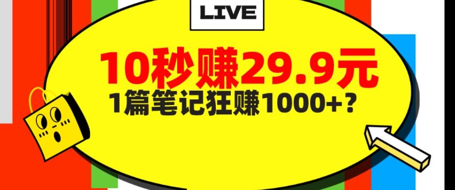 她，靠1个软件，10秒赚29.9元，1篇笔记狂赚1000+？-985网创