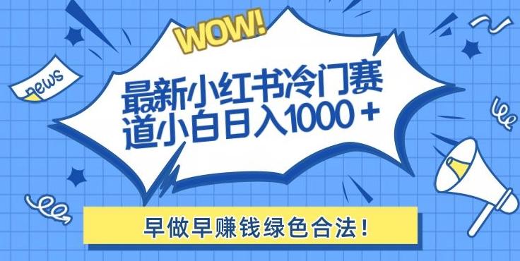 最新小红书冷门赛道日入1000+一部手机小白轻松-985网创
