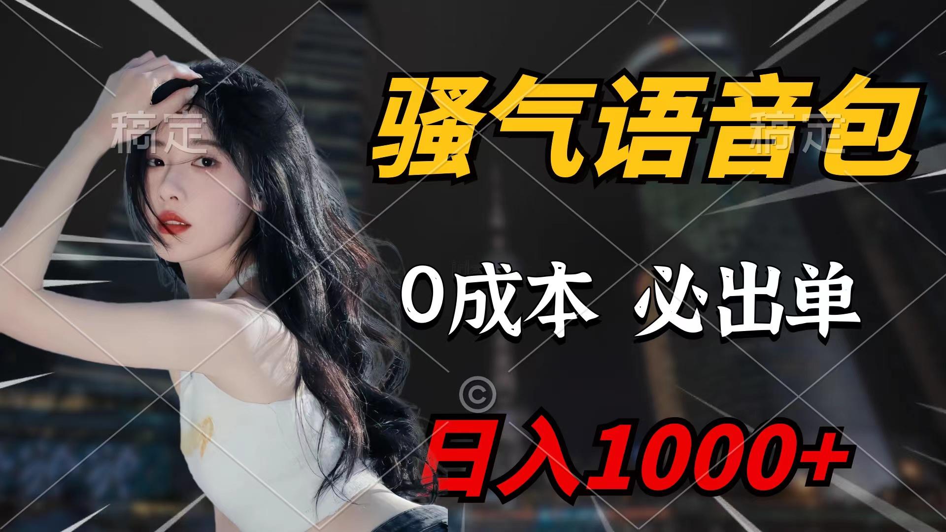 (9517期)骚气语音包，0成本一天1000+闭着眼也能出单-985网创