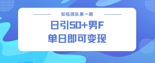 男粉引流新方法不违规，当日即可变现-985网创