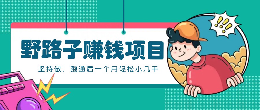 一个人就能操作的野路子赚钱项目，零成本零门槛坚持做，跑通后一个月小几千！-985网创