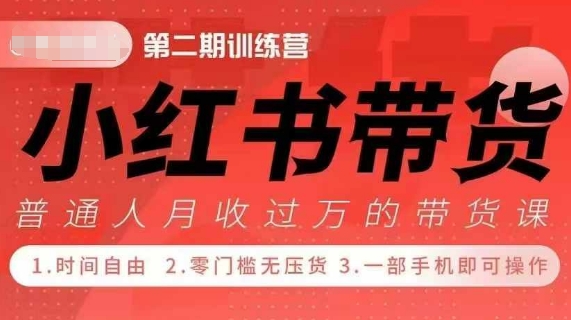 小Red书带货42天训练营 2.0版，宝妈+自由职+上班族+大学生，提高副业收入的大红利项目-985网创