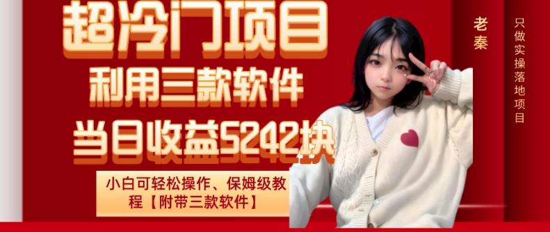超冷门项目、利用三款软件、当日收益5242块、小白可轻松操作、保姆级教程【附带三款软件】-985网创