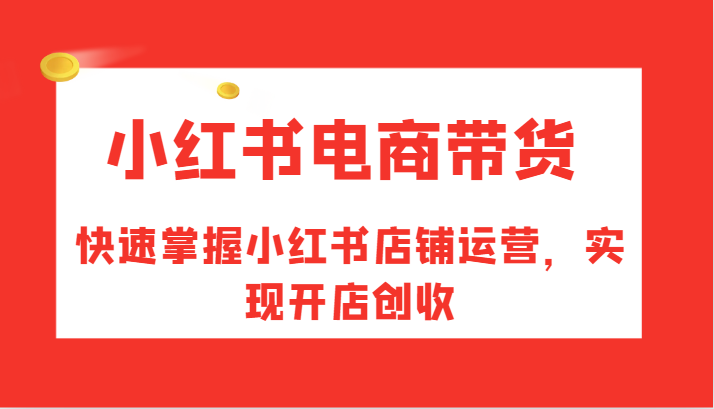 小红书电商带货，快速掌握小红书店铺运营，实现开店创收-985网创