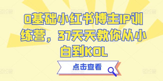 0基础小红书博主IP训练营，37天天教你从小白到KOL-985网创