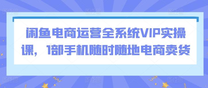 闲鱼电商运营全系统VIP实操课，1部手机随时随地电商卖货-985网创