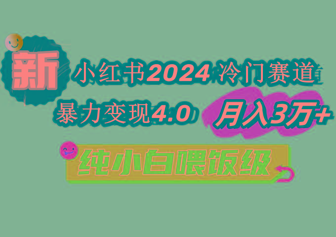 小红书2024冷门赛道 月入3万+ 暴力变现4.0 纯小白喂饭级-985网创