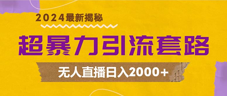 超暴力引流套路，无人直播日入2000+-985网创
