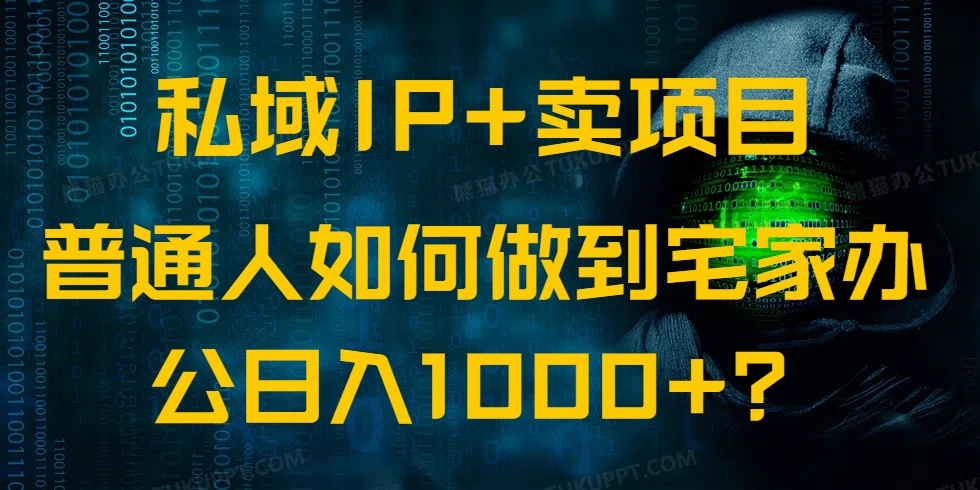 私域IP+卖项目，普通人如何做到宅家办公实现日入1000+-985网创